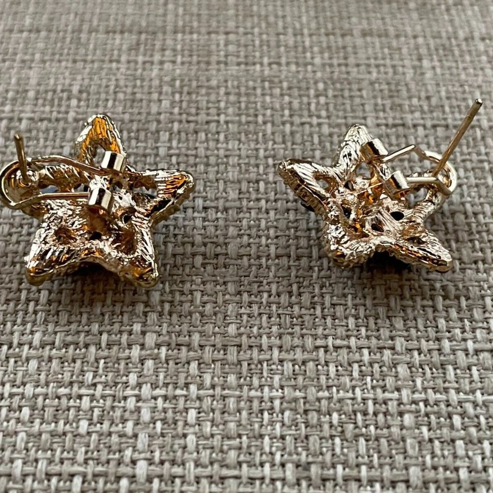 Women Earrings Fashion Black/Gold Tone Fashion Jewelry Crystals Accent - Picture 11 of 12